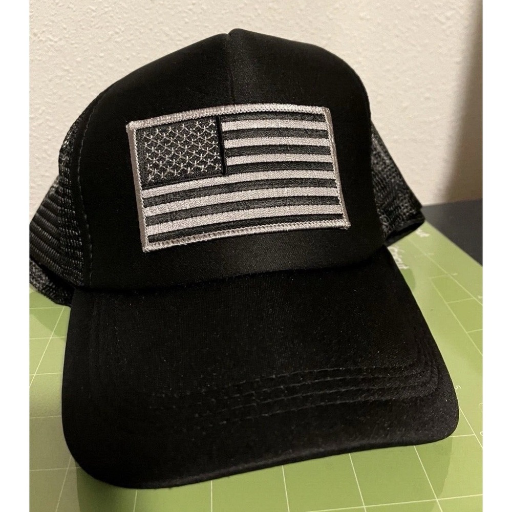 USA Flag Foam Trucker Hat. Snap Back Adjustable. Patriot. NEW Heat Pressed Patch